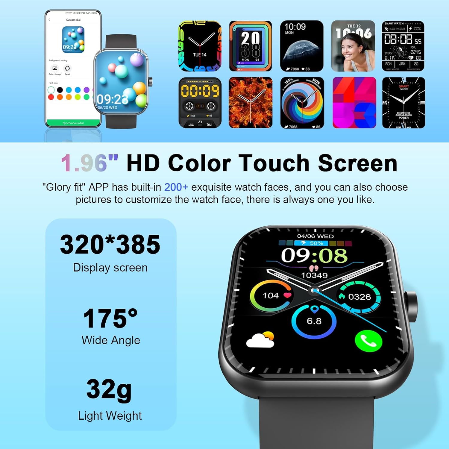 Motast Smart Watch, Smartwatch for Men Women, Activity Tracker, IP68 Waterproof Fitness Watch - Image 3